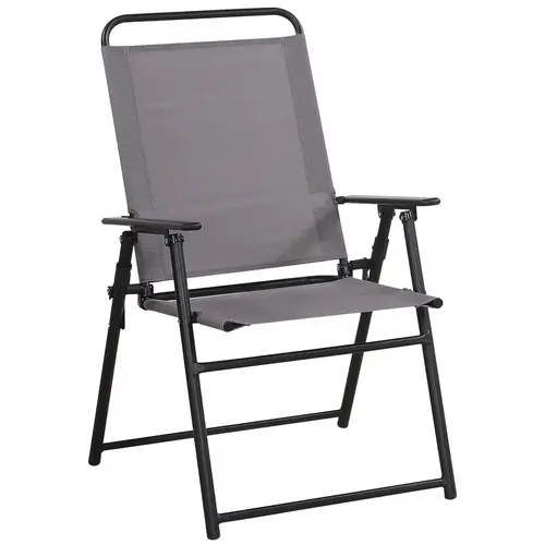 Chair Black Steel Frame Sling Gray Chair Black Steel Frame Sling Gray