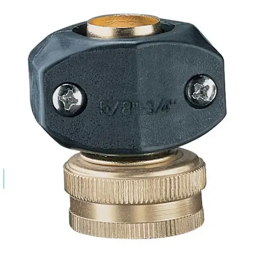Garden Hose Fitting: Female, 5/8", Brass & Nylon Garden Hose Fitting: Female, 5/8", Brass & Nylon