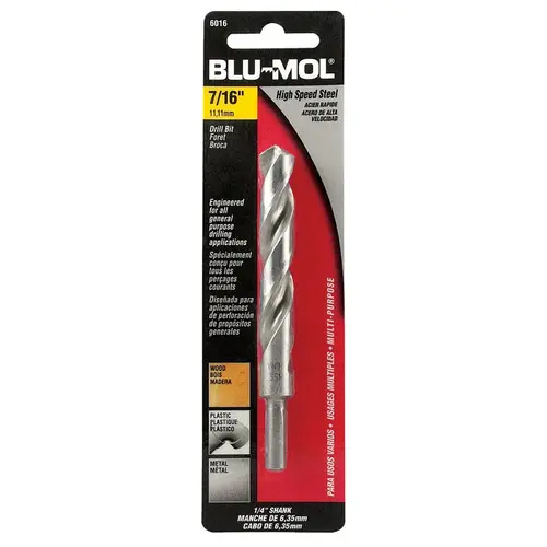 Drill Bit 7/16" X 5-1/2" L High Speed Steel Round Shank Drill Bit 7/16" X 5-1/2" L High Speed Steel Round Shank