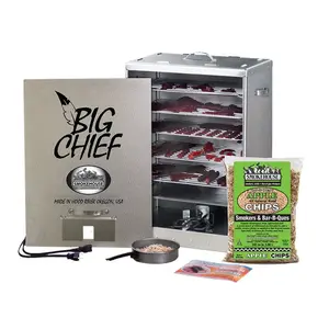 IOWA SMOKEHOUSE 9894-000-0000 Big Chief 25 In. H. 450-Watt Front Load Electric Smoker Silver
