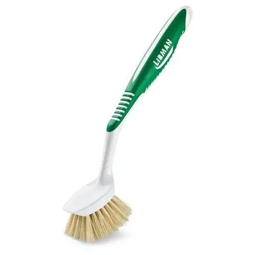 Vegetable Brush 2.25" W Rubber Handle Green/White
