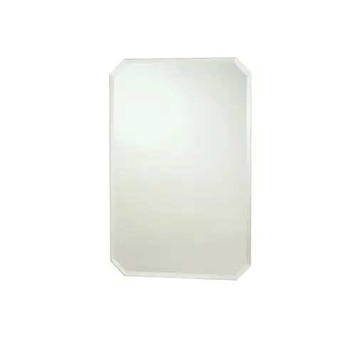 Medicine Cabinet, 16 in OAW, 4-1/2 in OAD, 24 in OAH, Plastic, 2-Shelf Frameless Beveled Medicine Cabinet, 16 in OAW, 4-1/2 in OAD, 24 in OAH, Plastic, 2-Shelf Frameless Beveled