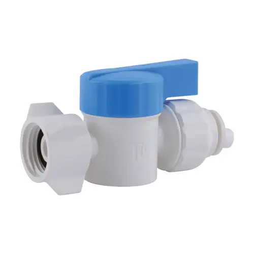 Straight Stop Valve Quick Connect 1/2" Push T X 1/2" S FPT Plastic