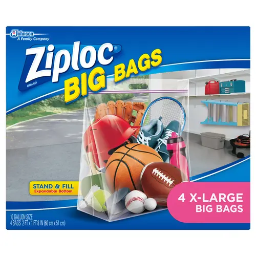 Big Bag 10 Gallon XL Storage Bags (4-Count) Clear Big Bag 10 Gallon XL Storage Bags (4-Count) Clear