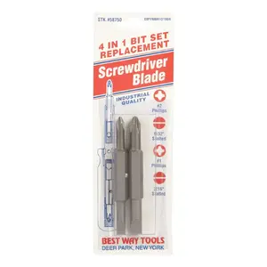 Best Way Tools 58750 Double-Ended Screwdriver Bit Phillips/Slotted 1/4 X 2-3/4" L Carbon Steel Pair