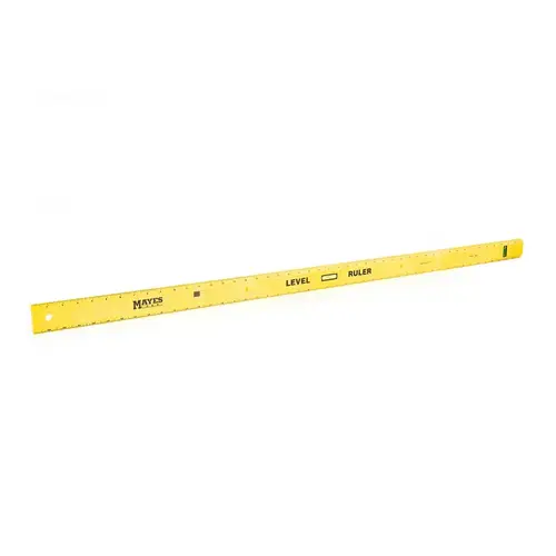 48 In. Polystyrene Straight Edge Ruler with Level Yellow