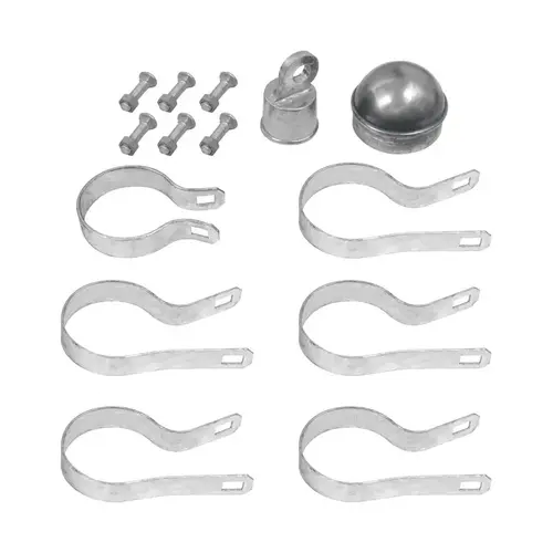 Chain Link Fence End/Gate Post Kit Galvanized Aluminum Galvanized Chain Link Fence End/Gate Post Kit Galvanized Aluminum Galvanized