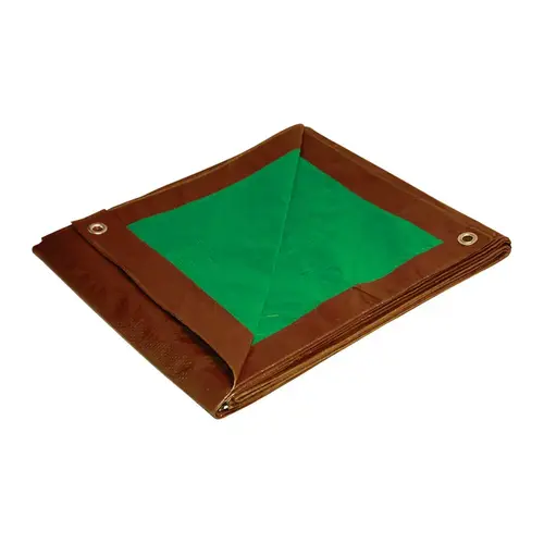 Reversible Tarp . Dry Top 10 ft. W X 12 ft. L Medium Duty Polyethylene Brown/Green Brown/Green