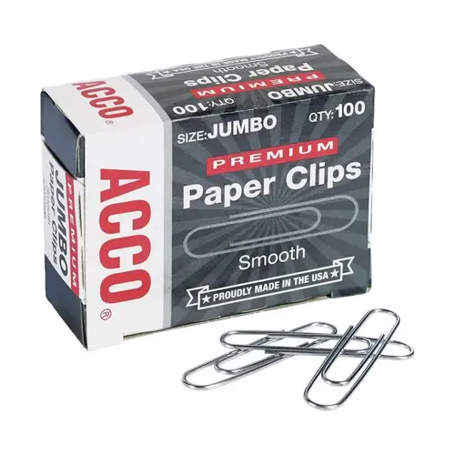 Paper Clips Premium Jumbo Silver Silver - pack of 10 Paper Clips Premium Jumbo Silver Silver - pack of 10