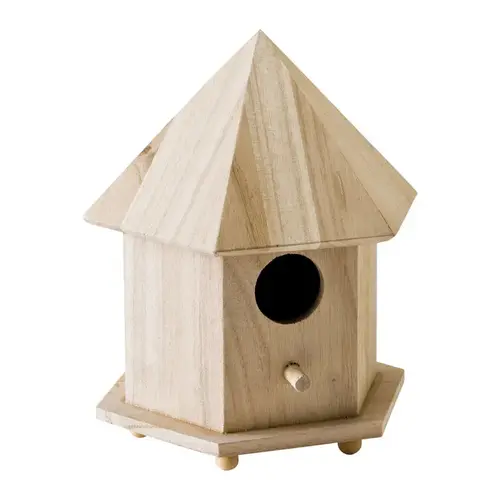 Gazebo Birdhouse 6.75" H X 9" W X 5.75" L Natural Beige Wood Natural Gazebo Birdhouse 6.75" H X 9" W X 5.75" L Natural Beige Wood Natural