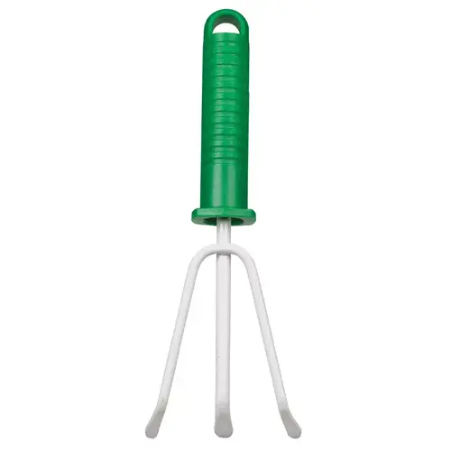Hand Cultivator 3 Tine Steel 9" Poly Handle Green Hand Cultivator 3 Tine Steel 9" Poly Handle Green