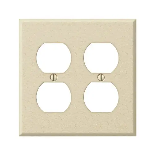 Wall Plate Pro Wrinkle Ivory 2 gang Stamped Steel Duplex Outlet Wrinkle Wall Plate Pro Wrinkle Ivory 2 gang Stamped Steel Duplex Outlet Wrinkle