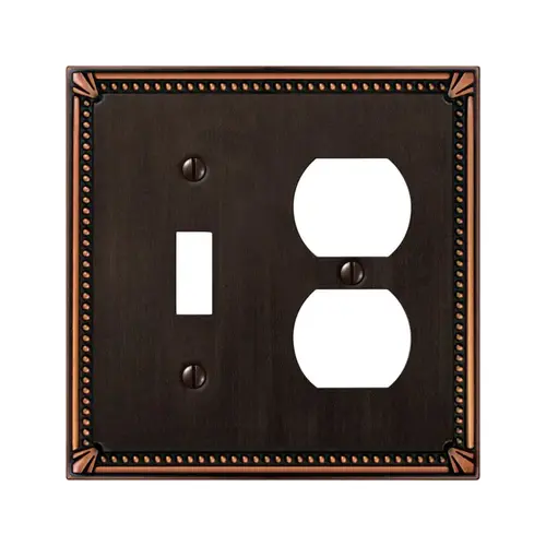 Wall Plate Imperial Bead Aged Bronze Bronze 2 gang Die-Cast Metal Toggle Aged Bronze Wall Plate Imperial Bead Aged Bronze Bronze 2 gang Die-Cast Metal Toggle Aged Bronze