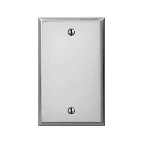 Wall Plate Pro Polished Chrome Metallic 1 gang Stamped Steel Blank Polished Chrome