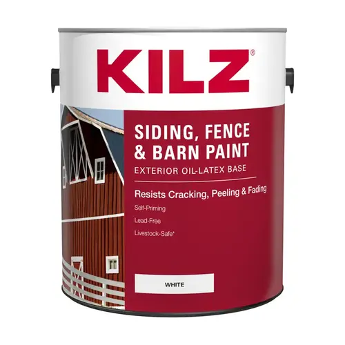 Siding, Fence and Barn Paint White Oil/Water-Based Exterior 1 gal White - pack of 4