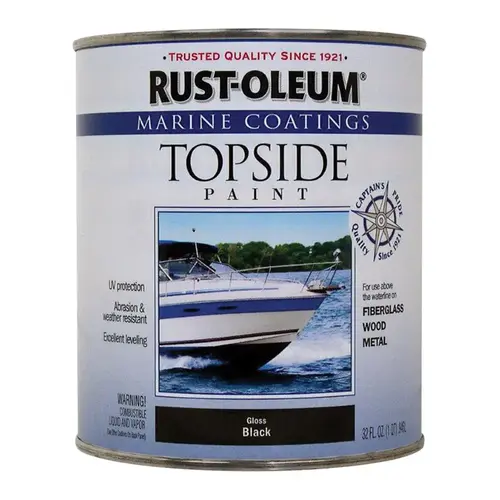 Marine Topside Paint Marine Coatings Outdoor Black 1 qt Black