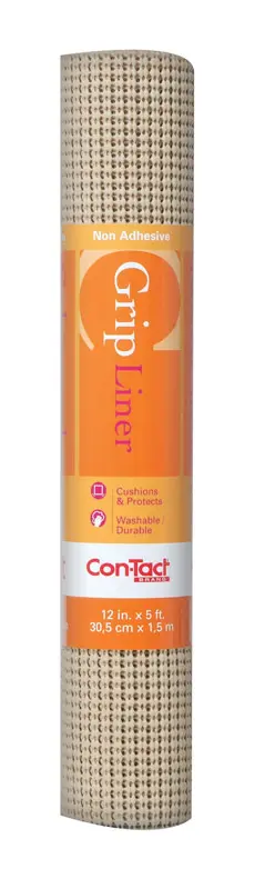 Con-Tact Shelf Liner BeadedGrip 5 ft. L X 12 W Taupe Non-Adhesive Taupe - pack of 6 05F-C7Y59-06-XCP6