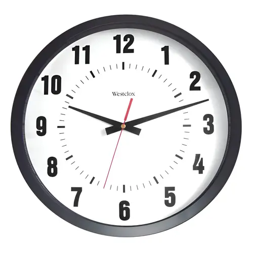 Wall Clock 14" L X 12" W Indoor Analog Plastic Black/White Black/White