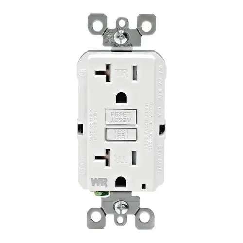 GFCI Outlet SmartlockPro 20 amps 125 V Duplex White 5-20R White GFCI Outlet SmartlockPro 20 amps 125 V Duplex White 5-20R White
