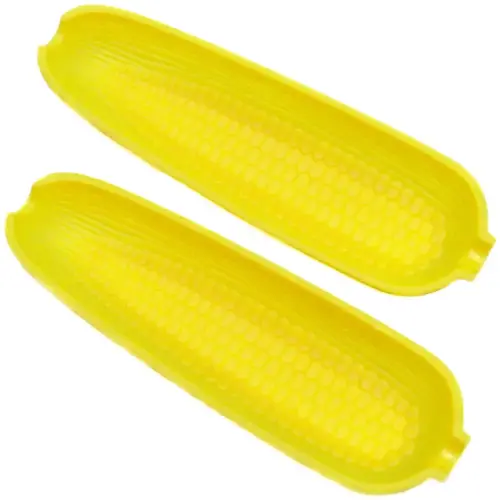 Corn Cob Dishes Yellow Plastic Polished Pair Corn Cob Dishes Yellow Plastic Polished Pair