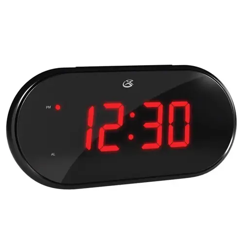AM/FM Clock Radio 3" Black Digital Plug-In Black