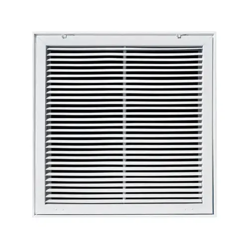 Return Air Filter Grille 20" H X 20" W 1-Way Powder Coat White Steel Powder Coat Return Air Filter Grille 20" H X 20" W 1-Way Powder Coat White Steel Powder Coat