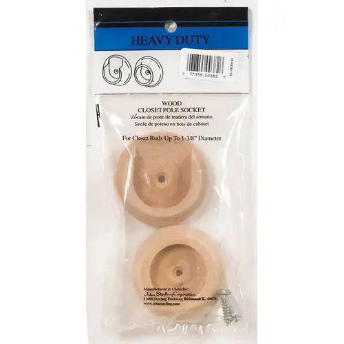 Rod Socket Pro 1-3/8" L X 1-3/8" D Oak Wood Oa - 2 per pack x25 packs Rod Socket Pro 1-3/8" L X 1-3/8" D Oak Wood Oa - 2 per pack x25 packs