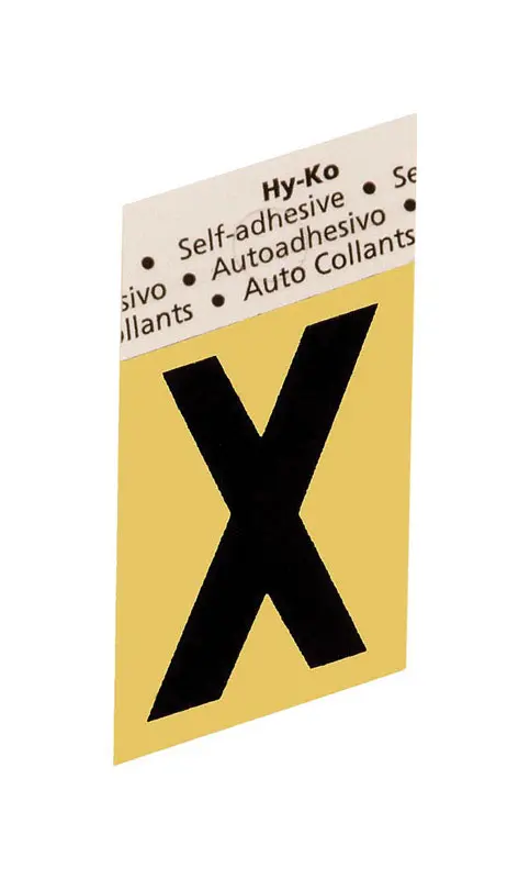 Hy-Ko Letter 1-1/2 Black Aluminum Self-Adhesive X - pack of 10 GR-10/X-XCP10 Hy-Ko Letter 1-1/2 Black Aluminum Self-Adhesive X - pack of 10 GR-10/X-XCP10