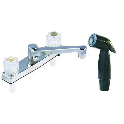 Kitchen Faucet Two Handle Chrome Side Sprayer Included Chrome Kitchen Faucet Two Handle Chrome Side Sprayer Included Chrome