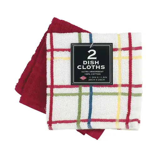 Dish Cloth Paprika Cotton Check/Solid Paprik - 2 per pack x3 packs Dish Cloth Paprika Cotton Check/Solid Paprik - 2 per pack x3 packs