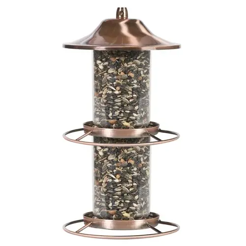 Bird Feeder Wild Bird 4.5 lb Metal/Plastic Panorama 2 ports Brown Bird Feeder Wild Bird 4.5 lb Metal/Plastic Panorama 2 ports Brown