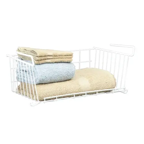 10 In. W. x 6-1/4 In. H. x 17 In. L. Vinyl Coated Wire Undershelf Storage Basket, White 10 In. W. x 6-1/4 In. H. x 17 In. L. Vinyl Coated Wire Undershelf Storage Basket, White