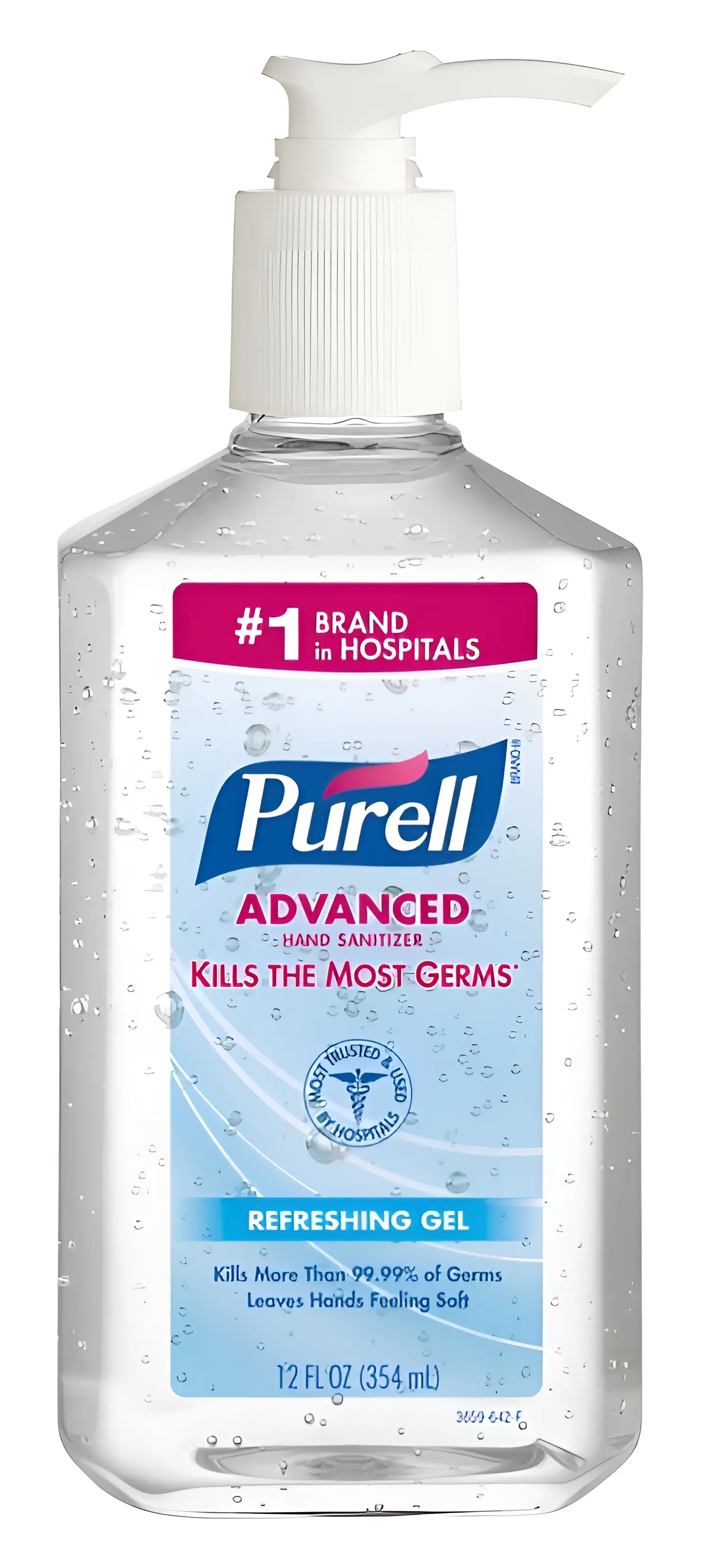 PURELL Advanced Hand Sanitizer Refreshing Gel Clean Scent 12 fl. Oz. Pump Bottle clear 3659-12