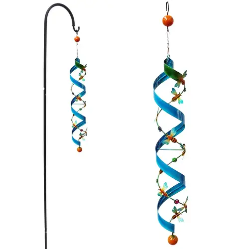 Garden Stake Spinner Multicolored Iron 84" H Colorful Bee with Sharped Hook Multicolored Garden Stake Spinner Multicolored Iron 84" H Colorful Bee with Sharped Hook Multicolored