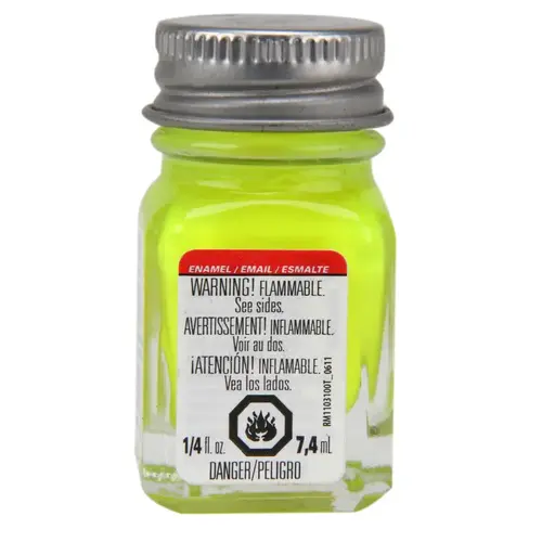 Enamel Paint Fluorescent Yellow 0.25 oz Yellow Enamel Paint Fluorescent Yellow 0.25 oz Yellow