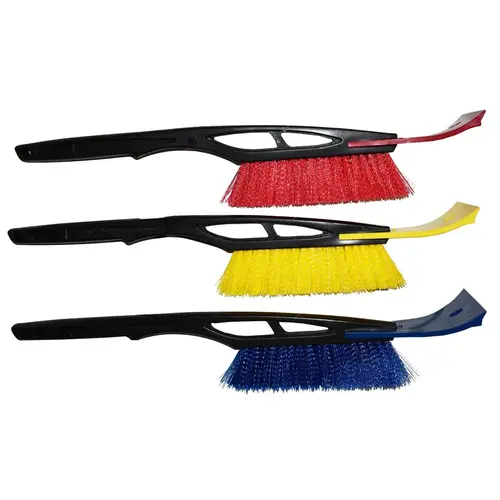 Rugg Snowbrush/Scraper, Plastic/Polyester Blade, Poly Handle, Black/Blue/Red/Yellow, 21 in OAL Assorted Rugg Snowbrush/Scraper, Plastic/Polyester Blade, Poly Handle, Black/Blue/Red/Yellow, 21 in OAL Assorted