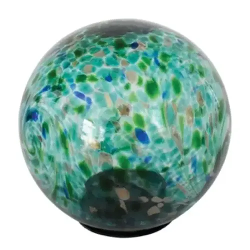 Solar Gazing Ball Green Glass 7" H Bayou Green Solar Gazing Ball Green Glass 7" H Bayou Green
