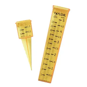 TAYLOR 2715 Rain Gauge Square Ground 1.2" W X 7.8" L Yellow