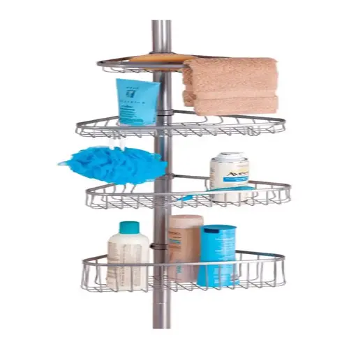 Shower Caddy York 9" H X 11.1" W X 11.1" L Silver Silver Shower Caddy York 9" H X 11.1" W X 11.1" L Silver Silver