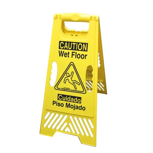 Impact Wet Floor Sign Yellow Black, 1 Count
