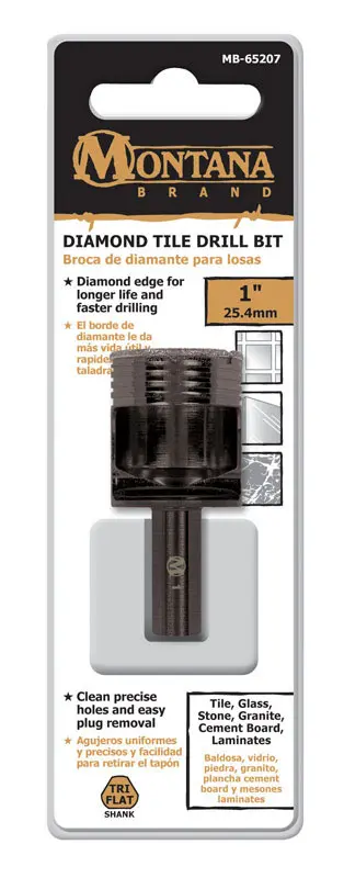 Montana Brand Drill Bit 1 Alloy Steel 3-Flat Shank Black Oxide MB-65207