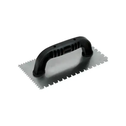 1/8 In. U-Notched & 3/16 In. Flat V-Notched Trowel w/Black Handle 1/8 In. U-Notched & 3/16 In. Flat V-Notched Trowel w/Black Handle