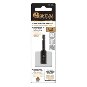 Montana Brand MB-65200 Drill Bit 3/16" Alloy Steel 3-Flat Shank Black Oxide