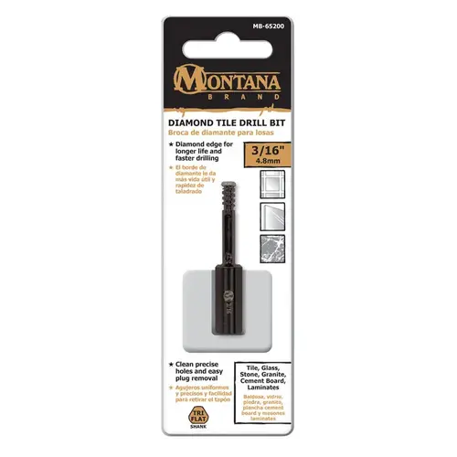 Drill Bit 3/16" Alloy Steel 3-Flat Shank Black Oxide Drill Bit 3/16" Alloy Steel 3-Flat Shank Black Oxide