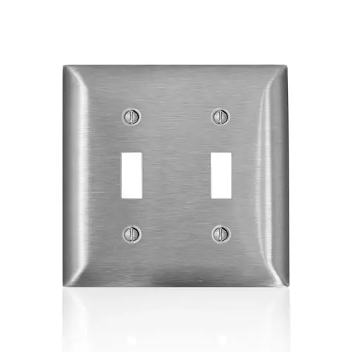 Wall Plate C-Series Satin Silver 2 gang Stainless Steel Toggle Satin Wall Plate C-Series Satin Silver 2 gang Stainless Steel Toggle Satin