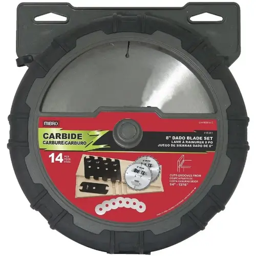 Dado Blade Set 8" D X 5/8" S Stacking Carbide Dado Blade Set 8" D X 5/8" S Stacking Carbide