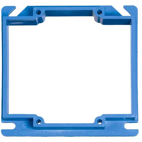 Mud Ring Square PVC 2 gang For Mounts to Box or Device Blue Mud Ring Square PVC 2 gang For Mounts to Box or Device Blue