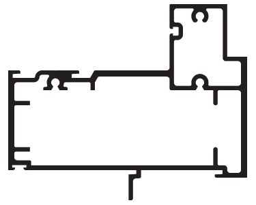 CRL-U.S. Aluminum 1G67711 Transom Door Header for Overhead Concealed Closer and 1-5/16" Glass - 24'-2", Clear Anodized Class 1 - 300" Stock Length