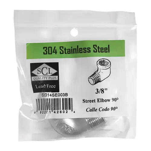 Street Elbow 3/8" FPT T X 3/8" D MPT Stainless Steel