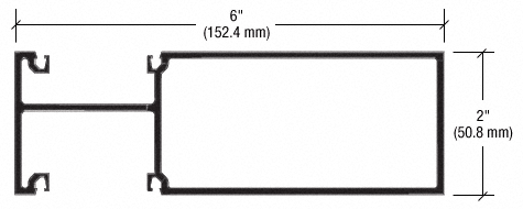 CRL-U.S. Aluminum 0G75511 Clear Anodized OS-2 Captured Vertical Mullion for 1" Glazing - 24'-2" Stock Length